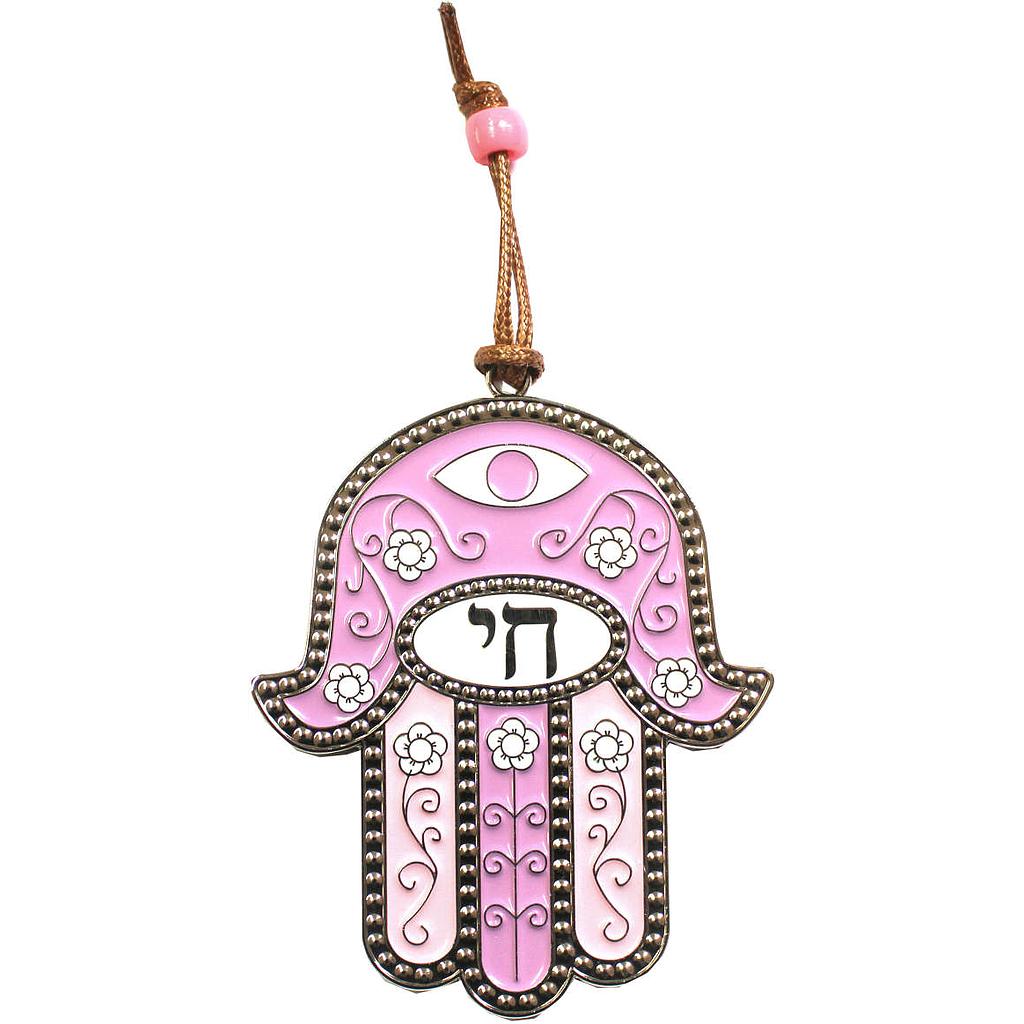 Haussegen Chamsa *Chai* rosa, 9cm (Gr. M)