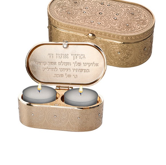 Schabbatleuchter Reise Gold