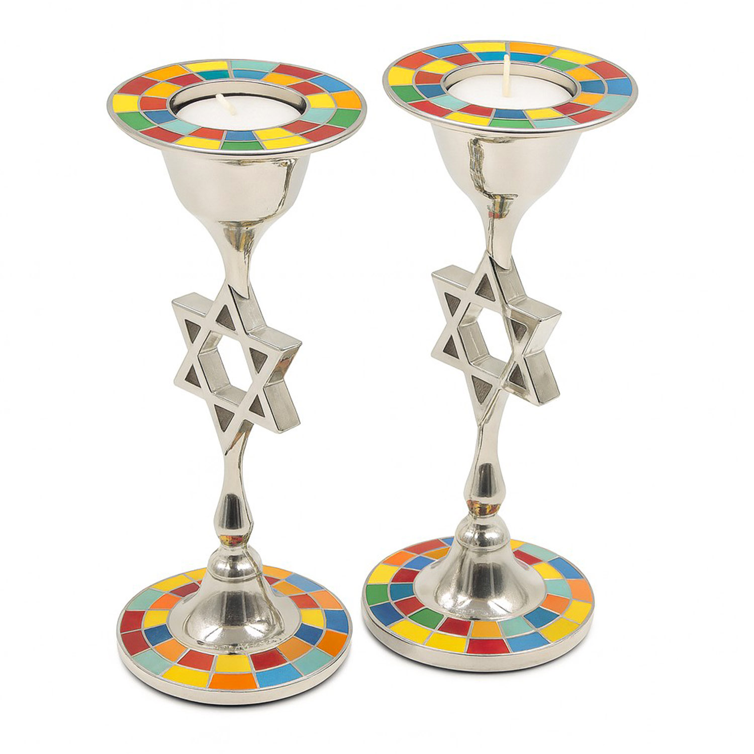 Schabbatleuchter Mosaik Bunt