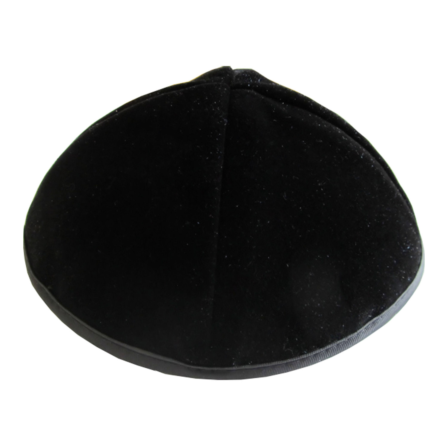 Kippa Samt *uni* schwarz 21cm
