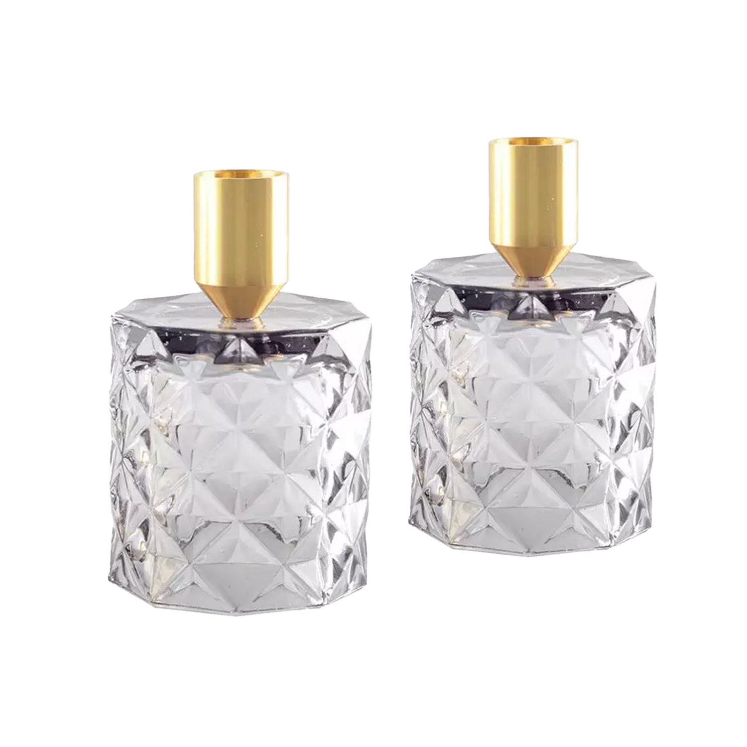 Kerzenständer für Schabbat *Facettes* rauchgrau