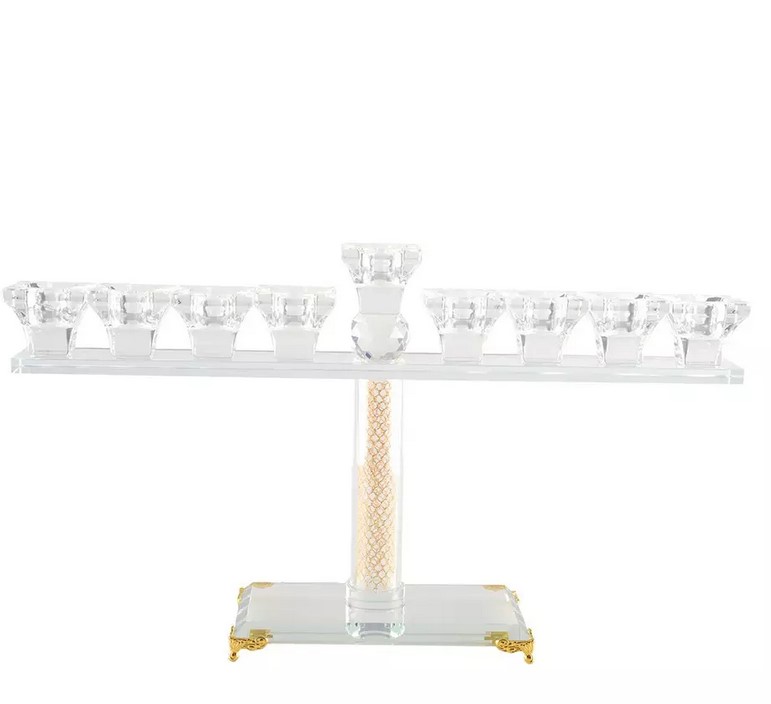 Chanukkia Kristall Weiß