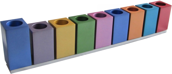 Chanukkia *Quader* bunt