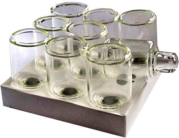 Glasbehälter für Öl-Chanukkia