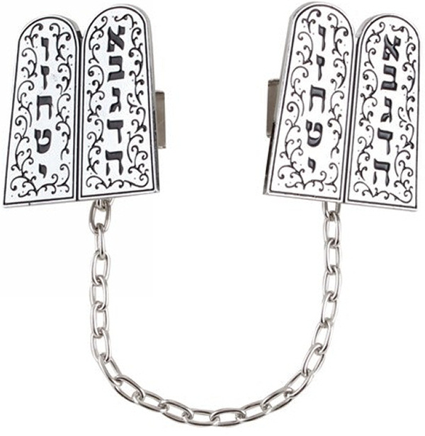 Tallit Clips *Gesetzestafeln* aus Metall 3x3,5cm