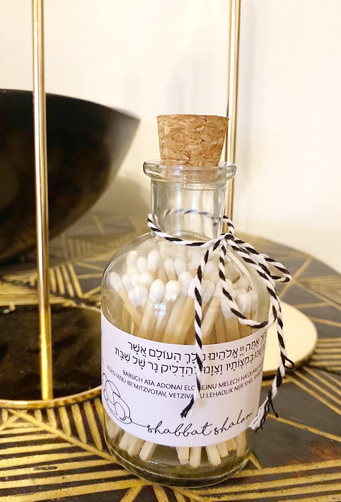 Shabbat Shalom - Streichhölzer im Glas