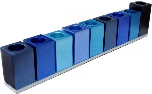 Chanukkia *Quader* blau