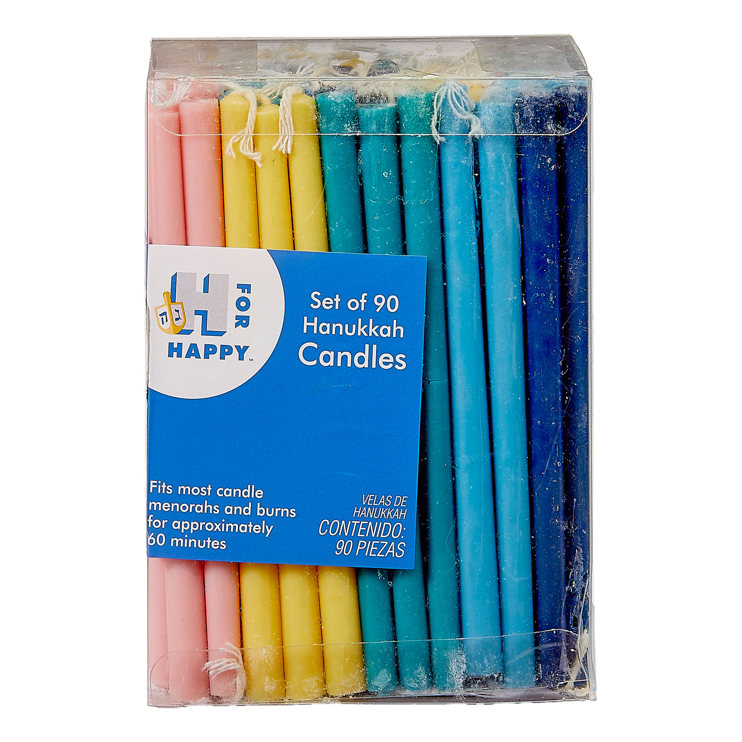 Chanukkakerzen, bunt, 90 St. 10cm