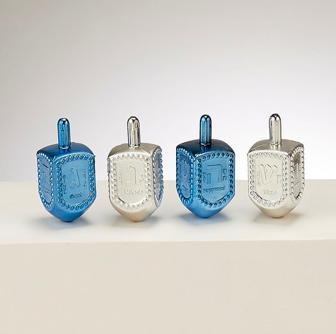 Dreidel (1-teilig) *silber/blaumetallic* aus Kunststoff