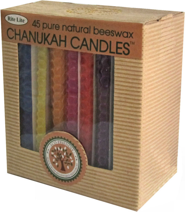 Chanukkakerzen *bunt* aus Bienenwachs