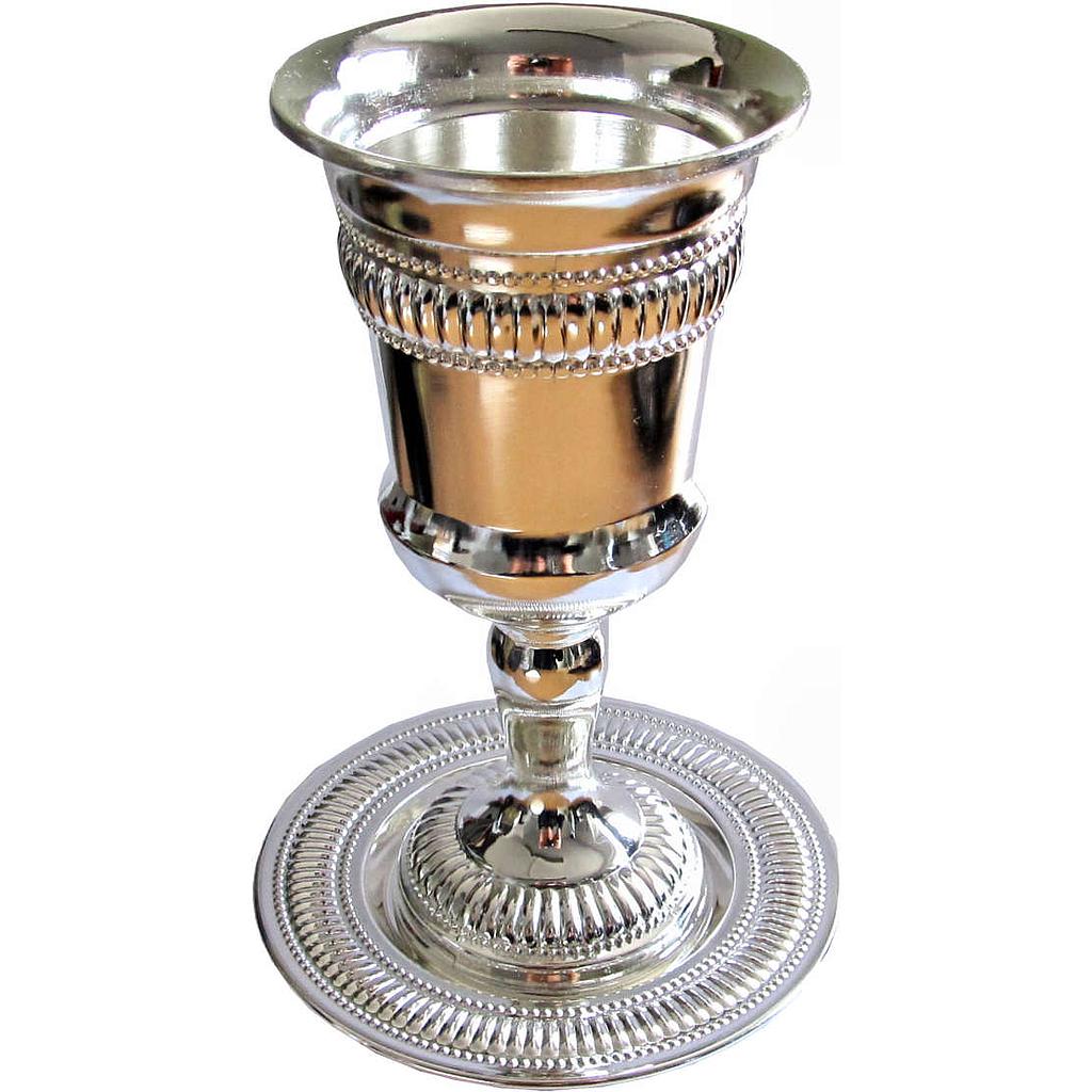Kiddusch Becher *Rillen* versilbert 16cm