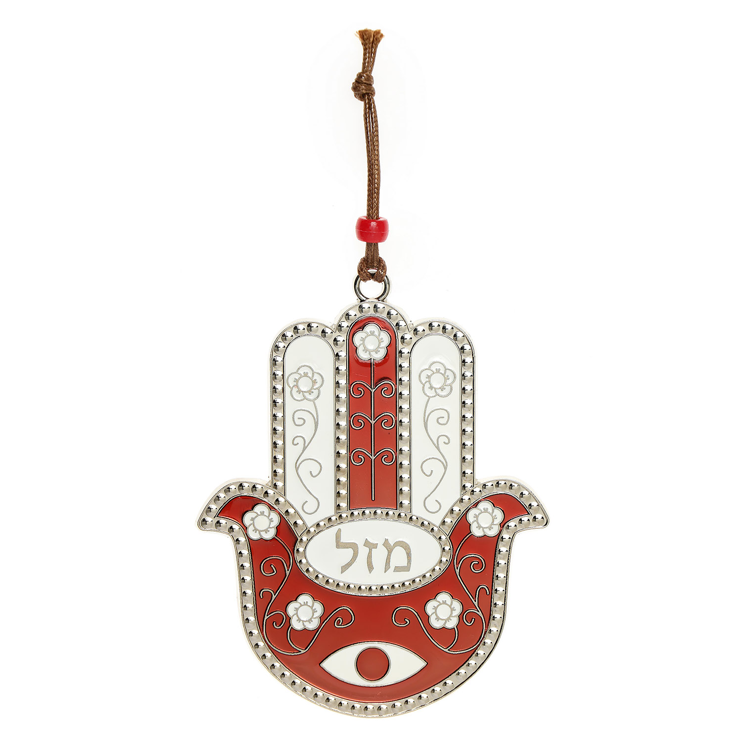 Haussegen Chamsa *Masel* rot-weiss, 7,5 cm (Gr. S)