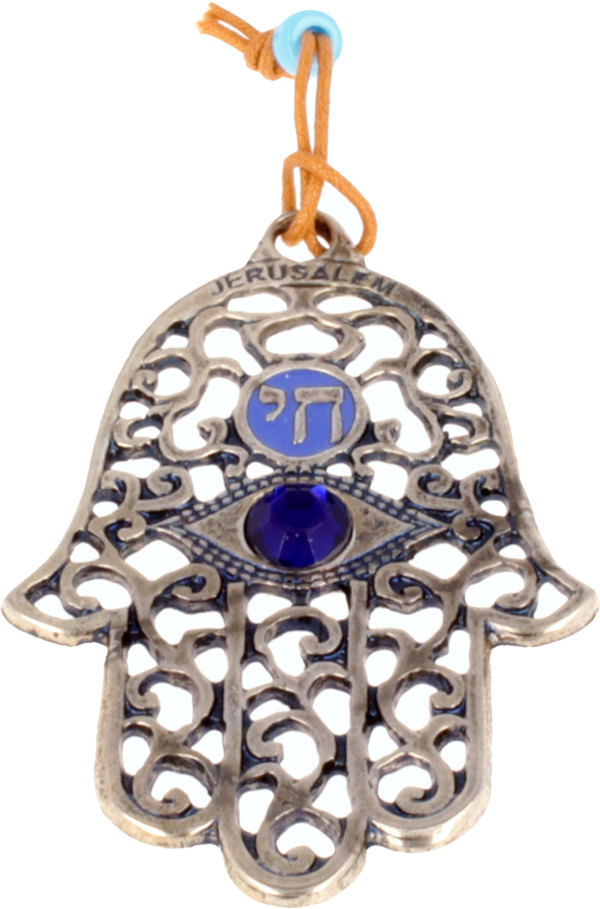 Haussegen Chamsa *Auge* filigran aus Metall 9,5cm (Gr. M)