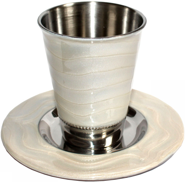 Kiddusch Becher *Emaille* weiss