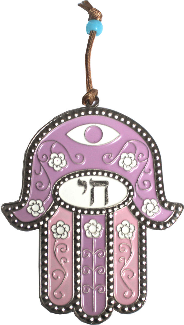 Haussegen Chamsa *Chai* rosa, 12 cm (Gr. L)