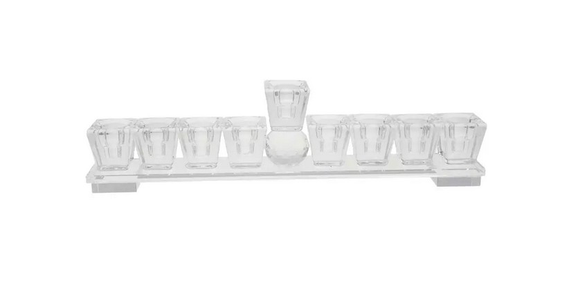 Chanukkia aus Kristallglas