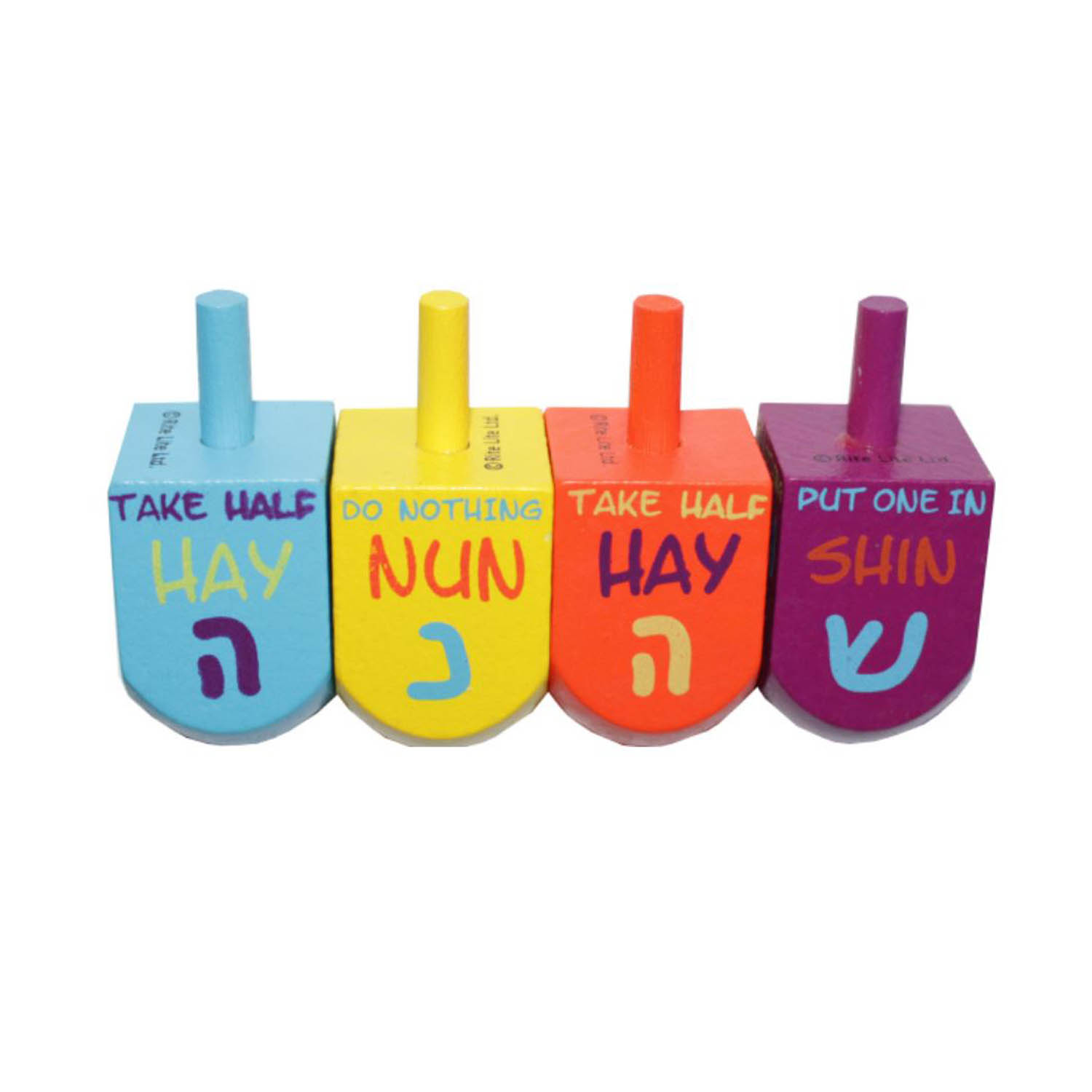 Dreidel aus buntlackiertem Holz 6cm (1-teilig)