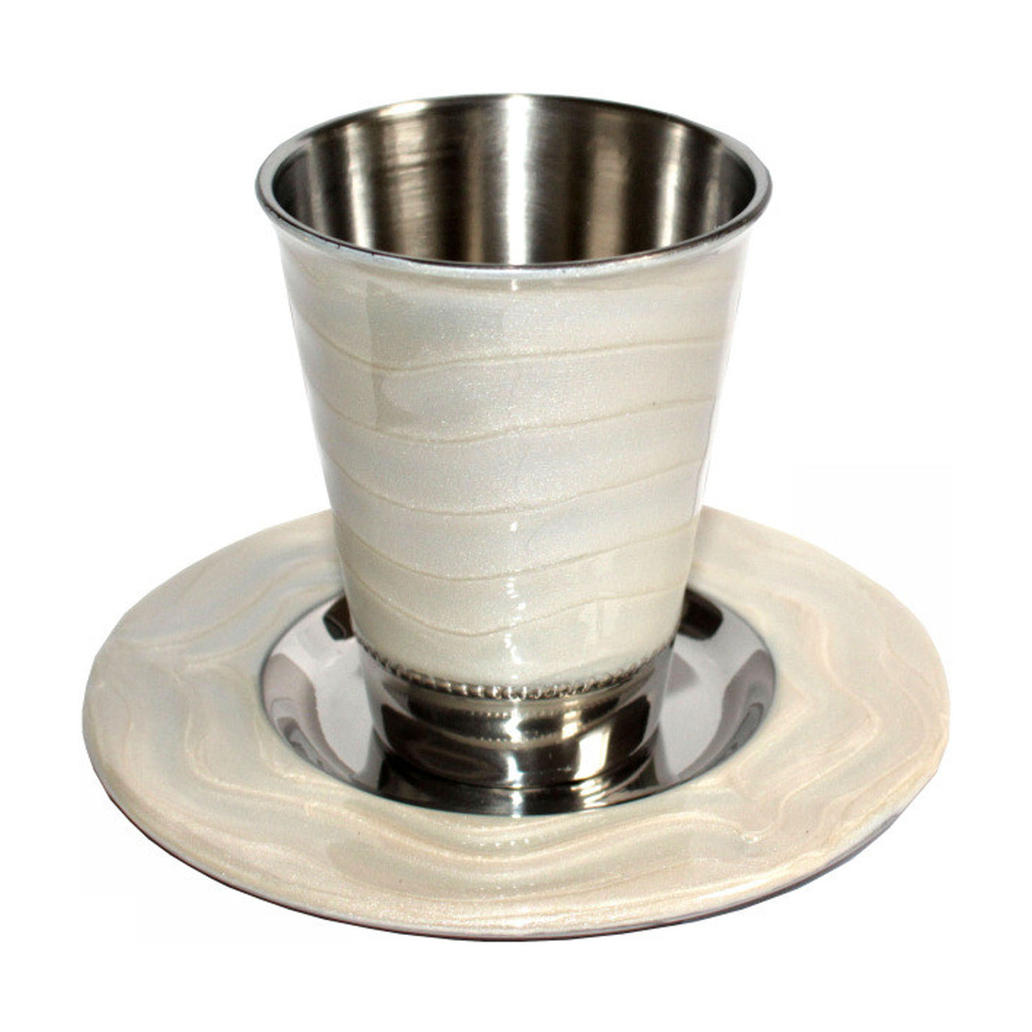 Kiddusch Becher *Emaille* weiss