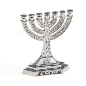 Menora *Mini* silberfarben 4 cm