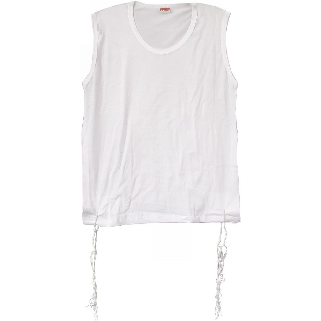 Tallit katan (Gr.M) T-Shirt mit Zizit Baumwolle weiss