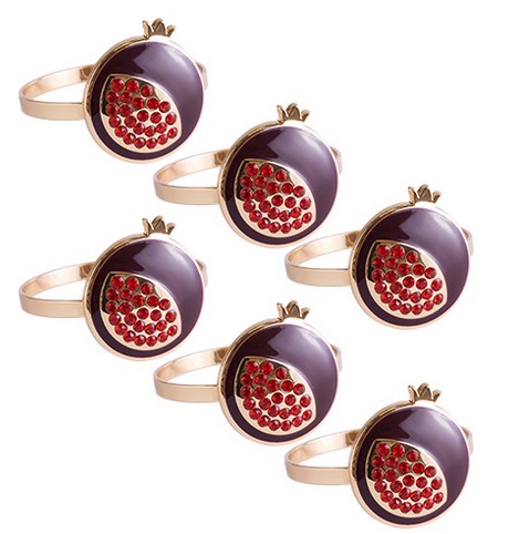 Serviettenringe *Granatapfel* in bordeaux/gold und Glitzersteinchen