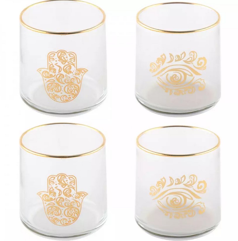 Gläser Chamsa und Auge, 4er Set