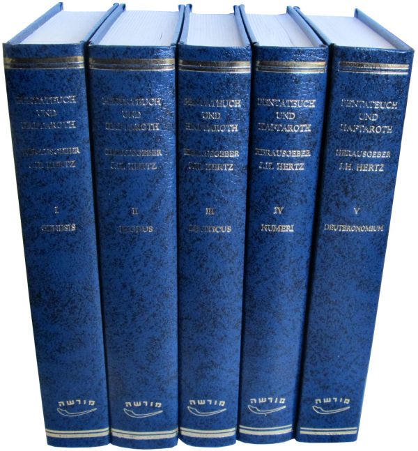 Der Pentateuch und Haftarot mit Hertz Kommentar in fünf Bänden