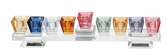 Chanukkia Kristall-Bunt