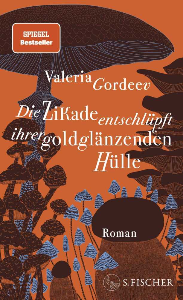 Die Zikade entschlüpft ihrer goldglänzenden Hülle