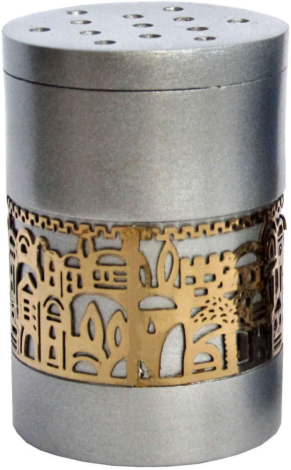 Besamim Gewürzdose für Hawdala *Jerusalem* silber/gold 5cm