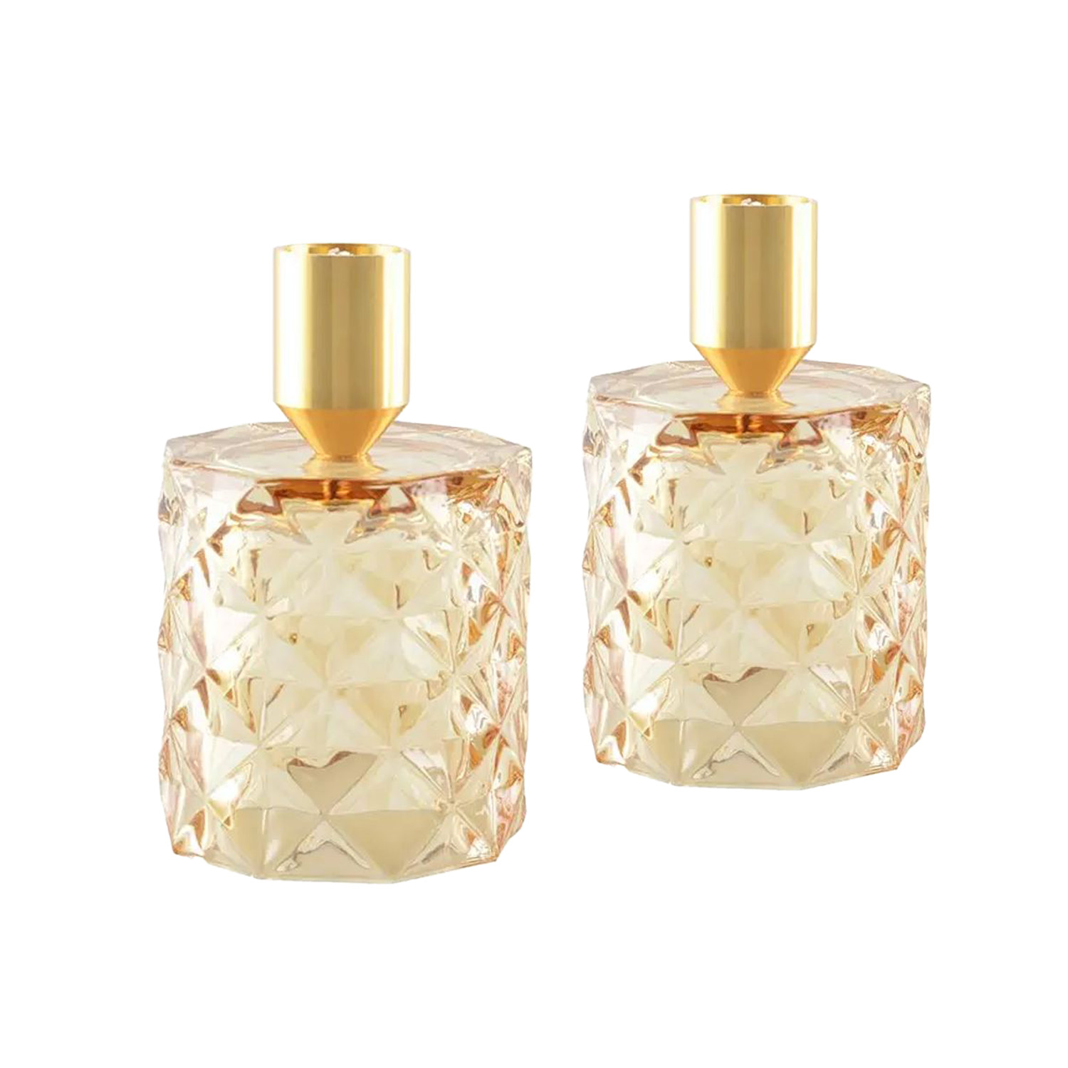 Kerzenständer für Schabbat *Facettes* goldgelb