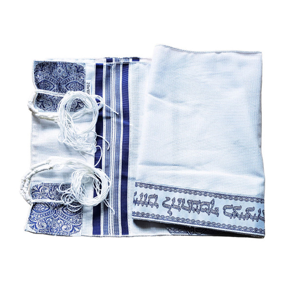 Tallit Gebetsschal in Blau und Weiss