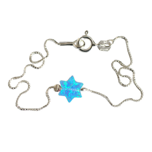 Armband *Stern Opal* hellblau