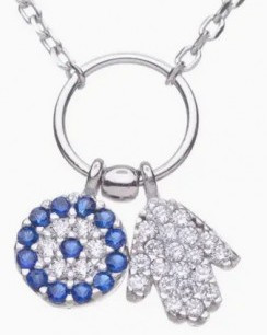 Halskette Hamsa/Evil Eye Silber