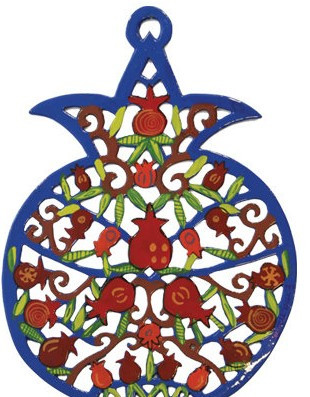 Haussegen *Granatapfel * Laser-Cut bunt eloxiertes Metall