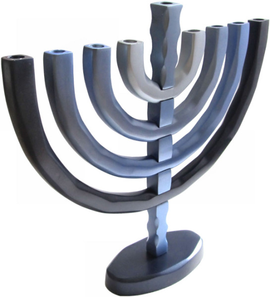 Chanukkia *klassisch* blau/grau