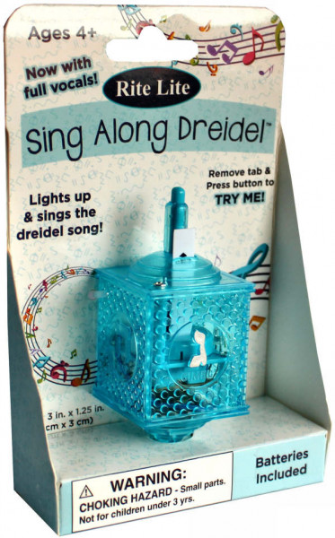 Dreidel mit Musik und Lichteffekten aus Kunststoff in blau oder violett ca 8cm
