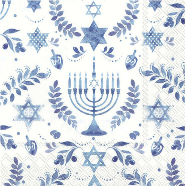 Hanukkah Cocktail-Servietten blau