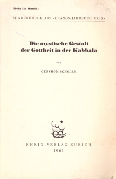 Die mystische Gestalt der Gottheit in der Kabbala