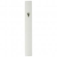 Mesusa mit aufgesetztem Schin weiss Metall 12,5cm Mesusa mit aufgesetztem Schin weiss Metall 12,5cm