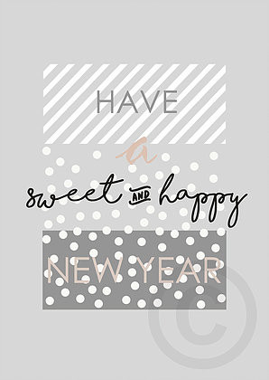 Postkarte Have a sweet and happy New Year