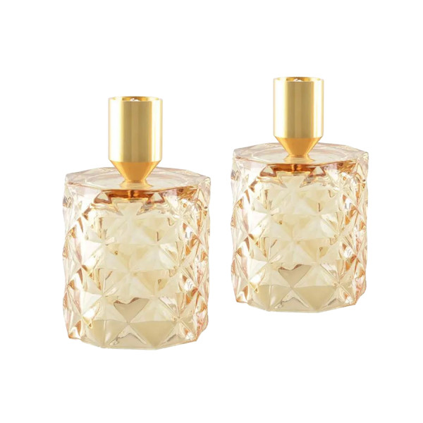 Schabbatkerzenständer Gelbgold