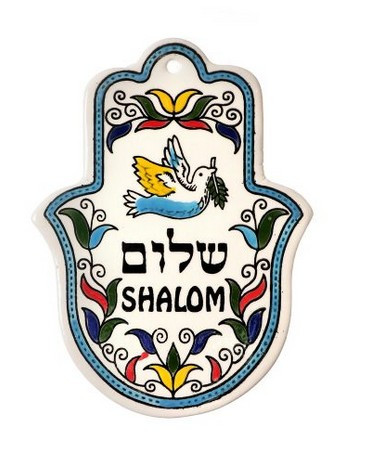 Haussegen Chamsa *Shalom* armenische Keramik 15cm