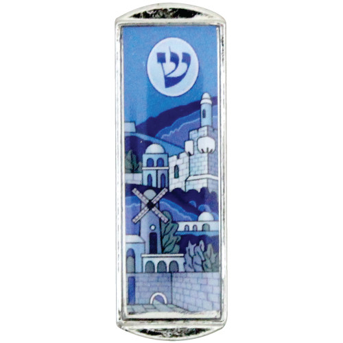 Auto Mesusa *Jerusalem* blau 5cm