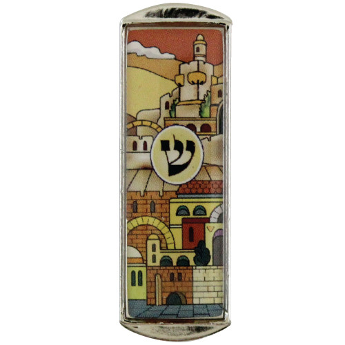 Auto Mesusa *Jerusalem* gelb 5cm