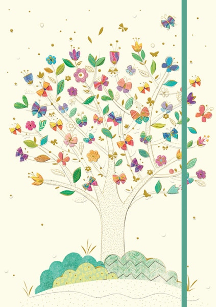 Notizbuch - Baum und Schmetterlinge