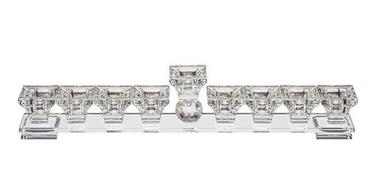 Chanukkia Kristall Weiß