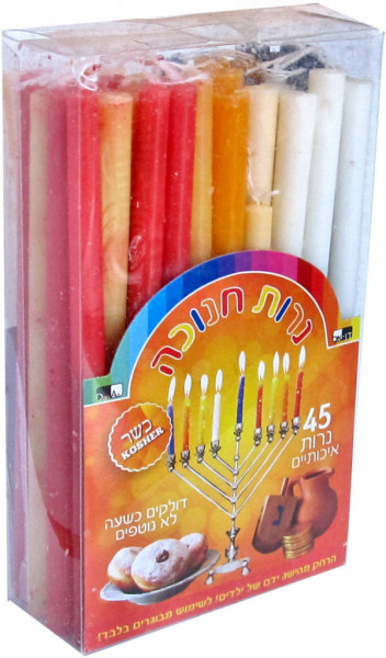 Chanukka Kerzen *bunt* 14,5 cm nicht tropfend